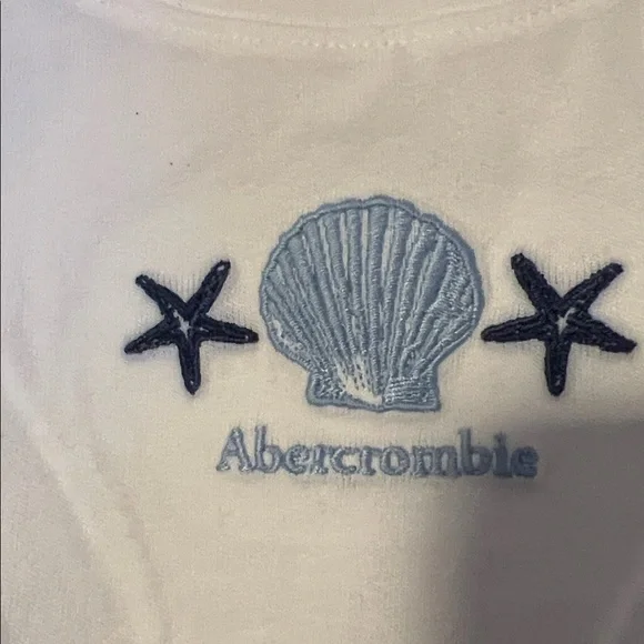 Abercrombie & Fitch Kids White Tank with Blue Shell Design - Picture 4 of 5
